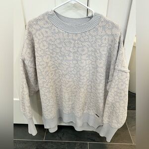 Abercrombie & Fitch Light Gray Cheetah Sweater